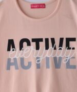 ⁦بلوزة باكمام قصيرة مطبوعة للبنات من نيكسجين، 4-5 سنوات، لون خوخي S24HDGLGSPG18⁩ - الصورة ⁦2⁩