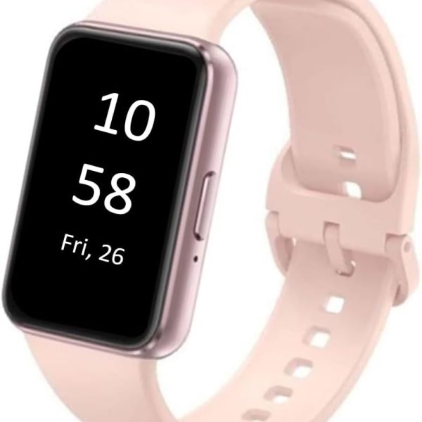 سامسونج جالكسي فيت 3 [2024] شاشة اموليد 1.6 انش | عمر بطارية 14 يوم | اكثر من 100 واجهة ساعة | اكثر من 100 وضع تمرين | موديل عالمي - زهري