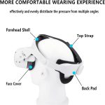 ⁦حزام اوكيولوس كويست 2 هالو وغطاء وجه سيليكون - بديل قابل للتعديل لسوار كويست 2 ايليت - يخفف ضغط الوجه بلمسة مريحة - ملحقات اوكيولوس كويست 2 في ار حزام راس (ابيض)⁩ - الصورة ⁦3⁩