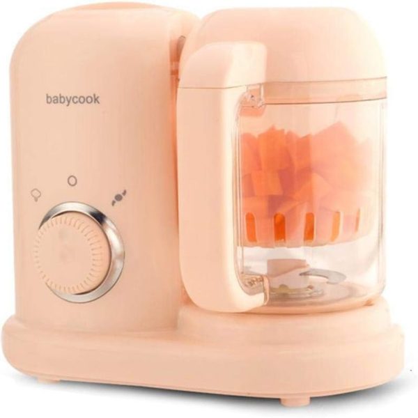 ماكينة تحضير طعام الاطفال - جهاز بخار كهربائي وخلاط ومطحنة للمكملات الغذائية - الة طبخ وخلط - بينك