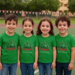 ⁦تي شيرت عيد الاتحاد الوطني للاطفال من فام الامارات العربية المتحدة (اخضر)⁩ - الصورة ⁦4⁩