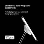 ⁦شاحن لاسلكي 3 في 1 ماج سيف من بيلكن، شحن سريع 15 واط للايفون وابل ووتش، قاعدة شحن ايربودز لايفون 14/14 بلس، 13، 12، برو، برو ماكس، ميني، ابل ووتش سيريز 8، 7، SE، الترا - ابيض⁩ - الصورة ⁦8⁩