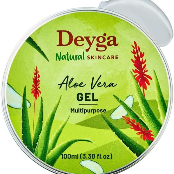 جل الصبار من ديجا | نقي وعضوي متعدد الاغراض | شفاف غير لاصق للوجه والبشرة والشعر | يهدئ حب الشباب والبقع الداكنة وحروق الشمس | للرجال والنساء | لجميع انواع البشرة (100 غرام)