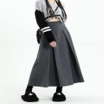 ⁦تنورة طويلة بكسرات للنساء من سي بي واي بي سي ار دي، تنورة كاجوال بقصة ايه لاين عالية الخصر بتصميم نحيف صيفي عصري للبنات في المدرسة، تنورة بطول الركبة للنساء⁩ - الصورة ⁦3⁩