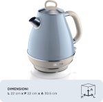 ⁦غلاية ابريق لاسلكية طراز ريترو 2869/05 من اريتي، فلتر خارجي قابل للازالة وبارد للمس، سعة 1.7 لتر، تصميم عتيق، ازرق 'ضمان المصنع لمدة عام واحد على الاقل'⁩ - الصورة ⁦2⁩