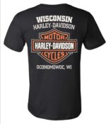 ⁦هارلي ديفيدسون تيشيرت رجالي برتقالي بار اند شيلد اسود 30290591, أسود⁩ - الصورة ⁦2⁩