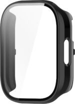 ⁦سكيدو جراب مع شاشة حماية من الزجاج المقوى متوافق مع ساعة ريدمي ووتش 5 اكتيف، جراب حماية كامل من البولي كربونات الصلب لحماية الوجه لساعة ريدمي ووتش 5 اكتيف (اسود)⁩ - الصورة ⁦6⁩