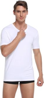 ⁦كولورفول ليف قمصان داخلية للرجال برقبة دائرية ضيقة واكمام قصيرة من الخيزران، عبوة من 3 قطع⁩ - الصورة ⁦3⁩