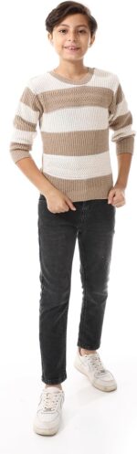 ⁦سويتر سهل الارتداء برقبة دائرية ضيقة للاولاد⁩ - الصورة ⁦6⁩