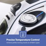 ⁦جيباس مكواة بخار سيراميك، تحكم في درجة الحرارة، لوحة نعل سيراميك Gsi24025، وظيفة التنظيف الذاتي الرطب والجاف انفجار بخار قوي 400 مل، خزان مياه ضمان لمدة عامين، بني، 3000 واط⁩ - الصورة ⁦5⁩