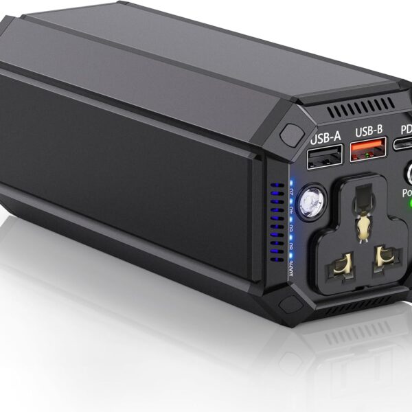 باور بانك محمول مع منفذ تيار متردد، شاحن لاب توب محمول 100 واط، سعة عالية 98 واط / 27000 مللي امبير في الساعة مع بطارية USB C 65 واط، مصدر طاقة احتياطي للسفر والعمل والانشطة الخارجية