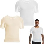 تي شيرت رجالي مضاد للتعرق، قميص شبكي للرجال، قمصان تحت الابط مضادة للتعرق من قطعتين، ملابس داخلية واقية للرجال (مقاس M، مناسب لوزن 65-80 كجم)