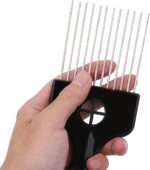 ⁦ارابيست مشط معدني افريقي، عبوة من 3 قطع للشعر المجعد وفك تشابك الشعر المستعار، اداة تصفيف الشعر للنساء والرجال (اسود)⁩ - الصورة ⁦3⁩