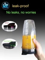 ⁦سيوسى كوب خلاط بديل لكوب خلاط نوتري نينجا سعة 24 اونصة مع غطاء مانع للتسرب وقابل للتبديل، ملحقات عصارة قابلة للتبديل، لنينجا نوتري نينجا، عبوة من قطعتين⁩ - الصورة ⁦2⁩