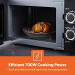 ⁦جيباس ميكروويف يدوي سولو 700 واط | فرن ميكروويف سولو 20 لتر مع 5 مستويات طاقة | اعادة تسخين، وظيفة اذابة الثلج التلقائي ومؤقت 30 دقيقة | 2 قرص دوار، سهل التنظيف | تصميم صغير انيق⁩ - الصورة ⁦5⁩