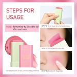 ⁦2-in-1 Blush Cream for Cheeks & Lip, Face Matte Contour Blush Makeup, Tinted Solid Stick with Long Lasting, Nude Makeup Multi-Use Color Stick Creamy Blush (Pink, 1) (Pink)⁩ - الصورة ⁦6⁩