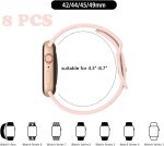 ⁦مجموعة من 8 اساور متوافقة مع سوار ساعة ابل 42 ملم 44 ملم 45 ملم 49 ملم للنساء والرجال من ستايونج - سوار رياضي بديل من السيليكون جيد التهوية لساعة ابل اي ووتش سلسلة 9 8 7 6 5 4 3⁩ - الصورة ⁦2⁩