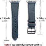 ⁦انفوسن سوار ساعة ابل 49 ملم 45 ملم 44 ملم 42 ملم من الجلد الطبيعي لساعة اي ووتش، سوار معصم بديل ناعم قابل للتعديل للنساء والرجال الترا/الترا 2/ اس اي سلسلة 9 8 7 6 5 4 3 2 1 (كحلي)⁩ - الصورة ⁦6⁩