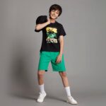 ⁦طقم تيشيرت وشورت بكتف متدلي للاولاد BYS-TSRT-SHRTS-03 (عبوة من 3 قطع)⁩ - الصورة ⁦5⁩