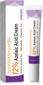 كريم حمض الازيليك بنسبة 12% - سيروم للوجه للبقع الداكنة وتخفيف الاحمرار والبشرة الدهنية والمعرضة لحب الشباب - مع النياسيناميد وحمض الهيالورونيك، 20 غرام
