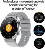 ⁦فيليكو ساعة ذكية للنساء والرجال بمكالمات بلوتوث ومراقب معدل ضربات القلب والنوم بتصنيف IP67 لمقاومة المياه والغبار لتتبع اللياقة البدنية وشاشة لمس HD من الستانلس ستيل لاجهزة اندرويد واي او اس⁩ - الصورة ⁦5⁩