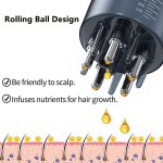 ⁦مشط توزيع فروة الرأس، زجاجة توزيع الزيت المحمولة، مشط شعر لتدليك فروة الرأس والعناية بالنمو، فرشاة سائل الرأس لمعالجة الزيوت العطرية⁩ - الصورة ⁦3⁩