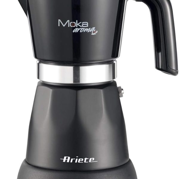 ماكينة تحضير القهوة موكا بوت كهربائية سعة 6 اكواب من اريتي - قاعدة دعم 360 درجة، ماكينة تحضير اسبريسو، نمط ايطالي كلاسيكي - سهلة الاستخدام والتنظيف - مثالية للمنزل والمكتب (اسود)، ART1368