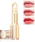 احمر شفاه متغير اللون مقاوم للانتقال من لبويلوف®، احمر شفاه متغير اللون ذهبي كريستالي، ملمع شفاه مرطب يدوم طويلا 24 ساعة، تغذية عميقة للنساء، قطعة واحدة