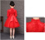 ⁦فساتين قصيرة صينية للبنات من شيونغسام بتنورة قصيرة مطرزة رترو لعمر 3-10 سنوات⁩ - الصورة ⁦5⁩