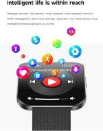 ⁦سوانك ساعة ذكية للياقة البدنية بشاشة منحنية رفيعة للغاية مع مراقب لمعدل ضربات القلب، شاشة ملونة 1.7 انش، سوار سيليكون اسود، تتبع النشاط، مستشعر درجة الحرارة، ساعة ذكية رياضية رقمية (اسود)⁩ - الصورة ⁦9⁩