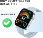 ⁦جراب واقي للشاشة لساعة هواوي فيت 3 من تيريفي، غطاء صلب ممتص للصدمات من البولي كربونات مع زجاج مقوى HD مدمج، غطاء حماية كامل مقاوم للخدش لساعة هواوي، اسود وستارلايت [عبوتان]⁩ - الصورة ⁦2⁩