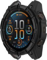 ⁦ديسكول غطاء حماية متوافق مع ساعة جارمين فينيكس 8 51 ملم الذكية لينة مضادة للسقوط من البولي يوريثين الحراري، ملحقات الساعة الذكية (اسود)⁩ - الصورة ⁦3⁩