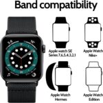 ⁦انفوسن سوار ساعة ابل 42 ملم/ 44 ملم/ 45 ملم/ 49 ملم للرجال والنساء، سوار معصم رياضي بديل بحلقة مفردة لساعة الترا/الترا 2/ سلسلة 9/8/7/6/اس اي/5/4/3/2/1 (اسود)⁩ - الصورة ⁦2⁩