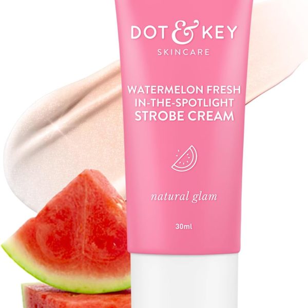 دوت اند كي كريم ستروب من واترميلون فريش ان ذا سبوت | كريم اشراق بشرة الوجه | مرطب وهايلايتر للوجه | للتوهج الفوري الندي | يعزز الترطيب | لجميع انواع البشرة | للنساء والرجال | 30 مل