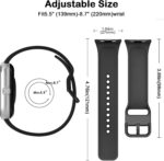 ⁦اساور رياضية بديلة ناعمة ومتينة متوافقة مع ساعة شاومي ريدمي ووتش 5 للنساء والرجال من قطعتين (اسود وازرق)⁩ - الصورة ⁦2⁩