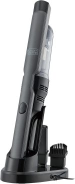 بلاك اند ديكير مكنسة كهربائية محمولة باليد من داستباستر، تعمل بالبطارية بجهد 12 فولت بتصميم رفيع للغاية، لاسلكية، محرك رقمي حديث، مستويين للشفط، تيتانيوم/اسود - Dvc320B21