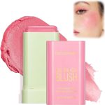 2-in-1 Blush Cream for Cheeks & Lip, Face Matte Contour Blush Makeup, Tinted Solid Stick with Long Lasting, Nude Makeup Multi-Use Color Stick Creamy Blush (Pink, 1) (Pink)