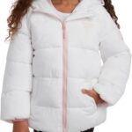 ريبوك جاكيت شتوي للبنات - معطف باركا مبطن ثقيل الوزن - جاكيت تزلج مبطن بصوف الشيربا للبنات (4-16)