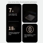 ⁦حلقة ذكية، جهاز تتبع الصحة ومراقبة النوم من الستانلس ستيل والسيراميك، مقاوم للماء بتصنيف IP68 للتحكم في اللياقة البدنية مع تطبيق⁩ - الصورة ⁦6⁩