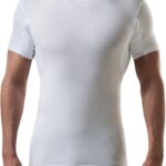 تي شيرت داخلي مقاوم للتعرق للرجال مع وسادات العرق تحت الإبط (مقاس نحيف، رقبة دائرية)