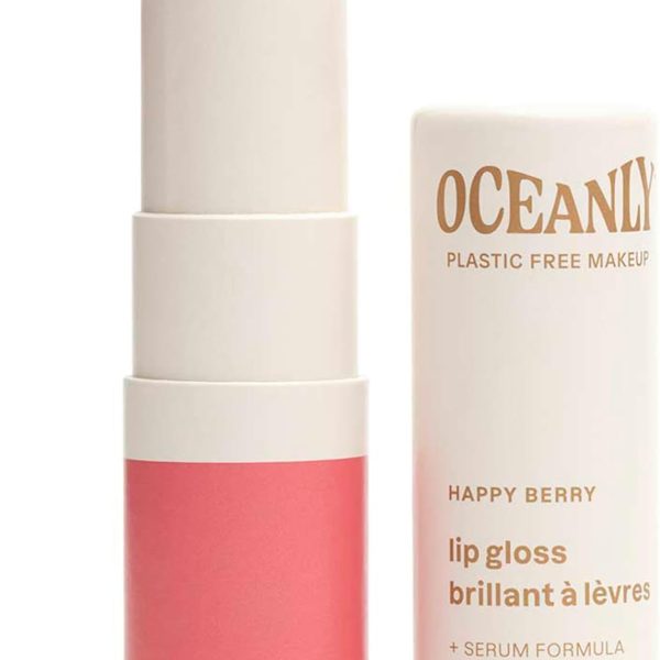 اتيتيود قلم ملمع شفاه شير من اوشنلي، معتمد من اي دبليو جي، خالي من ثاني اكسيد التيتانيوم، مكياج وتجميل نباتي، لم يتم اختباره على الحيوانات، خالي من البلاستيك، هابي بيري، 0.12 اونصة