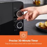 ⁦جيباس ميكروويف يدوي سولو 700 واط | فرن ميكروويف سولو 20 لتر مع 5 مستويات طاقة | اعادة تسخين، وظيفة اذابة الثلج التلقائي ومؤقت 30 دقيقة | 2 قرص دوار، سهل التنظيف | تصميم صغير انيق⁩ - الصورة ⁦8⁩