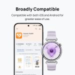 ⁦هواوي ساعة ذكية جي تي 6 اتوم-B19L، 46 ملم، هيكل من الستانلس ستيل، سوار جلدي رمادي⁩ - الصورة ⁦8⁩