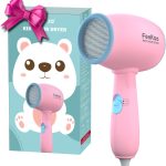 مجفف شعر للاطفال من فيكا، زهري، 500 واط، خفيف الوزن، حرارة لطيفة، امن للاطفال، تصميم مضاد للحروق