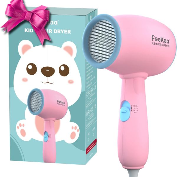 مجفف شعر للاطفال من فيكا، زهري، 500 واط، خفيف الوزن، حرارة لطيفة، امن للاطفال، تصميم مضاد للحروق