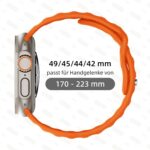 ⁦مجموعة من 3 اساور معصم رياضية متوافقة مع ساعة ابل الترا 2 / الترا 49 ملم 44 ملم 45 ملم 42 ملم، سوار سيليكون مقاوم للماء مع مسمار ضغط معدني لسلسلة اي ووتش 9 اس اي 8 7 6 5 4 3 للرجال من سويتسبيست⁩ - الصورة ⁦4⁩