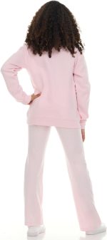 ⁦نيو بلانس طقم مكون من قطعتين للبنات - سويت شيرت بقبة دائرية ضيقة وسروال ضيق واسع، ملابس رياضية فاخرة من القطن الناعم المخلوط والصوف⁩ - الصورة ⁦6⁩