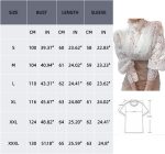 ⁦بلوزة كاجوال انيقة من الدانتيل للنساء، بنمط مستوحى من العصر الفيكتوري باكمام طويلة وازرار من الاسفل⁩ - الصورة ⁦6⁩