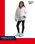 ⁦ريبوك جاكيت شتوي للبنات - معطف باركا مبطن ثقيل الوزن - جاكيت تزلج مبطن بصوف الشيربا للبنات (4-16)⁩ - الصورة ⁦6⁩