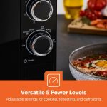 ⁦جيباس ميكروويف يدوي سولو 700 واط | فرن ميكروويف سولو 20 لتر مع 5 مستويات طاقة | اعادة تسخين، وظيفة اذابة الثلج التلقائي ومؤقت 30 دقيقة | 2 قرص دوار، سهل التنظيف | تصميم صغير انيق⁩ - الصورة ⁦6⁩